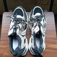 新品 26cm メンズ スニーカー ブラック ホワイト 厚底 シューズ 識別番号:【N570-S】の画像