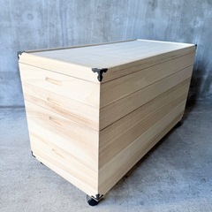 桐 衣装ケース 4段 キャスター付き 桐箱 桐ケースの画像