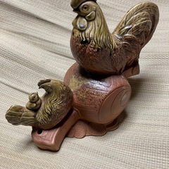 信楽焼/鳥小槌/置物/中古品 信楽焼 和洋置物　応接室 事務所 趣味信楽焼 陶器市の画像