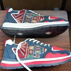 新品 25cm メンズ スニーカー ブルー 厚底 男女兼用 シューズ 識別番号:【N574-S】の画像