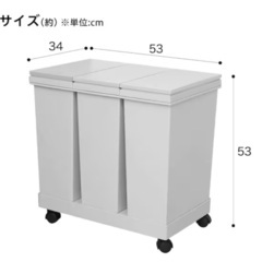 【ニトリ】3連ゴミ箱（のうち２つ）の画像