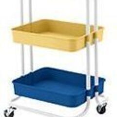 キッチンワゴン キャスター付き 3段　イエロー オレンジ ブルーの画像