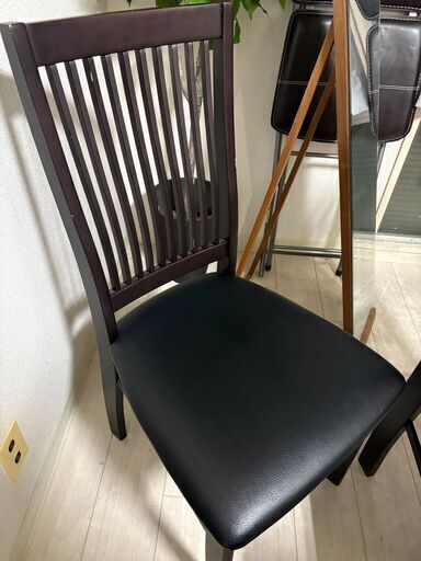 【定価87,000円】ダイニングテーブルセット 4人掛け ハイバックチェア リビング ダイニングチェア 4脚 幅135cm×長さ80c