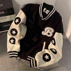 ジャケット アメリカンスタイル ハンバーガー お洒落 刺繍 アメカジ ジャケット ゆったりの画像