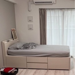 【引き取り限定／マンションまで来てくれる方】収納付きベッドフレーム＋マットレス（シングル）の画像