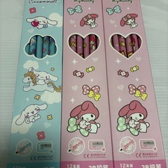 ラブブとマイメロ等、鉛筆1ダース12本入り『ミニ鉛筆削り付き』の画像
