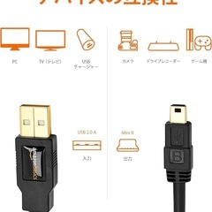 新品未開封USB2.0ケーブル 0.9m(USB Aオス miniUSBオス)の画像