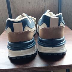 新品 26cm メンズ スニーカー ホワイト ブルー 厚底 シューズ 識別番号:【N578-S】の画像