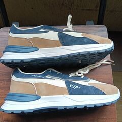 新品 26cm メンズ スニーカー ホワイト ブルー 厚底 シューズ 識別番号:【N578-S】の画像