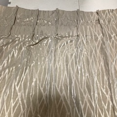 ベージュ ストライプ柄 ドレープカーテン　2枚　幅107×高さ179の画像