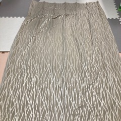 ベージュ ストライプ柄 ドレープカーテン　2枚　幅107×高さ179の画像