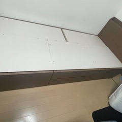 【受渡予定者決定済】シングル ベッドフレーム(ジオ  チェスト40J MBR)、シングルマットレス(ZERO LIGHT2 EM)の画像