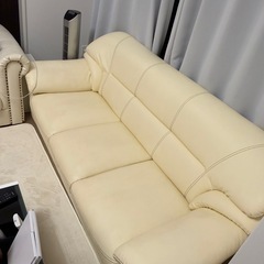 3P ソファ 白の画像