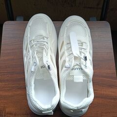 新品 25.5cm メンズ スニーカー ホワイト 厚底 シューズ 普段着 識別番号:【N581-S】の画像