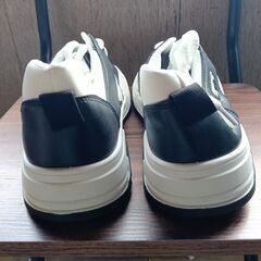 新品 27cm メンズ スニーカー ホワイト ブラック 厚底 シューズ 識別番号:【N582-S】の画像