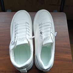 新品 24.5cm レディース スニーカー ホワイト 厚底 シューズ 識別番号:【N583-S】の画像