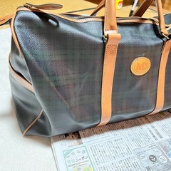 未使用　保管品　ボストンバッグ　チェック柄の画像