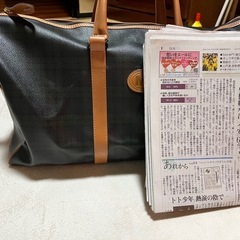 未使用　保管品　ボストンバッグ　チェック柄の画像