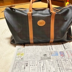 未使用　保管品　ボストンバッグ　チェック柄の画像