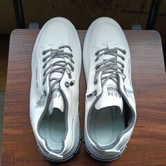 新品 27cm メンズ スニーカー ホワイト 厚底 シューズ 普段着 識別番号:【N584-S】の画像