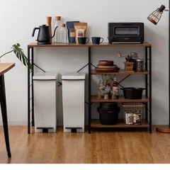 【美品/半年間使用】キッチンラック ゴミ箱上ラック ゴミ箱収納キッチンカウンターの画像