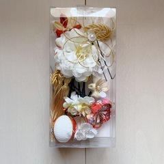 [JZOON] 髪飾り つまみ細工 和装 花 水引 手作りの画像