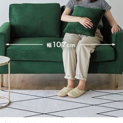 LOWYA 2人掛けベルベット調ソファ の画像