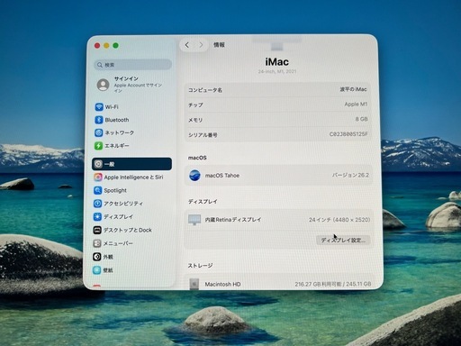 極美品 iMac (24inch M1 2021) 最新 MJV93J/A