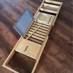 新品未使用！【バスタブトレー】竹製　調整可能の画像