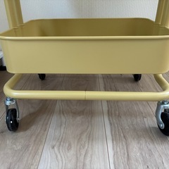 3段 キッチンワゴン キャスター付き マルチワゴン イエローの画像