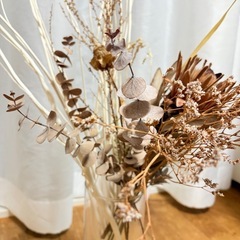 12/25まで インテリア　ドライフラワー+ 花瓶の画像