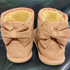 R.L.B. ピンクリボン付きブーツ 16cm 子供用　キッズ　ムートン　RLBの画像