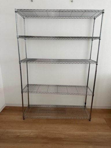 販売済み 5段スチールラック シルバー メタル製 5段 スチールラック