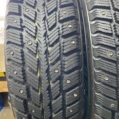 【美品２本】195/65r15　マカロニカップピン　スパイクタイヤ　+　鉄ホイール　PCD100　５穴の画像