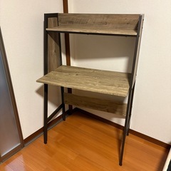 🌿‬ヴィンテージ調デスク【スチール×木目】スリムデスク Belumo（ベルーモ） 状態良好の画像