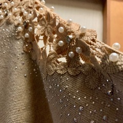パールビジュー長袖ニットの画像