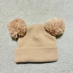 【新品・未使用】赤ちゃん ベビー ポンポン付き ニット帽の画像