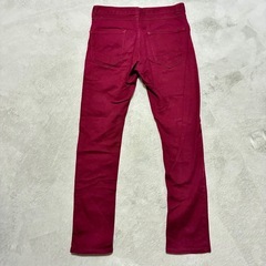 Mサイズ メンズ バーガンディ えんじ スキニーパンツの画像