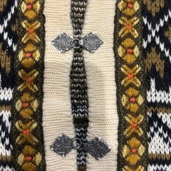 Gann Sportyチロリアンニットセーターアイボリーノルディック柄の画像