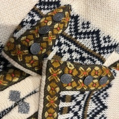 Gann Sportyチロリアンニットセーターアイボリーノルディック柄の画像