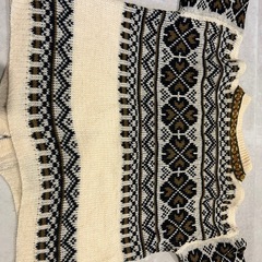 Gann Sportyチロリアンニットセーターアイボリーノルディック柄の画像