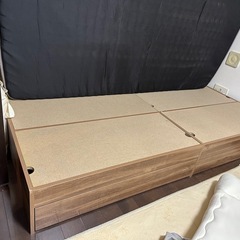 シングルベッド　、マットレス、掛布団、敷布団4点セットの画像