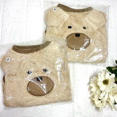 犬服　犬用　服　くまさん　動物　ペット　ブラウン　　ベージュ　2枚セットの画像