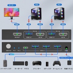 ほぼ新品　HDMI　KVM切替器　USB3.0　4K@60Hz解像度の画像