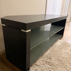 テレビ台　ガラス×BLACK木目