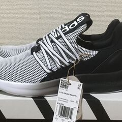 Adidasアディダス スリッポン スニーカー メンズ 25cm 白/黒 Lite Racer Adapt 7.0 海外モデル adidasの画像