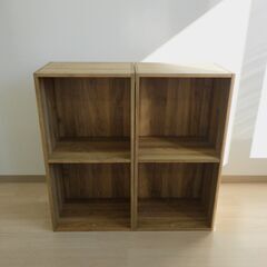 カラーボックス２個（ライトブラウン・木目調）【小金井市民限定】（小金井市再生家具）品番：12-03-14 ※新規優先の画像