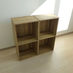 カラーボックス２個（ライトブラウン・木目調）【小金井市民限定】（小金井市再生家具）品番：12-03-14 ※新規優先の画像
