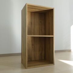 カラーボックス２個（ライトブラウン・木目調）【小金井市民限定】（小金井市再生家具）品番：12-03-14 ※新規優先の画像