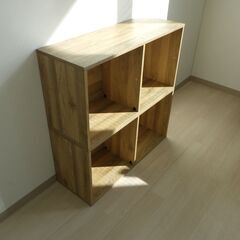 カラーボックス２個（ライトブラウン・木目調）【小金井市民限定】（小金井市再生家具）品番：12-03-14 ※新規優先の画像